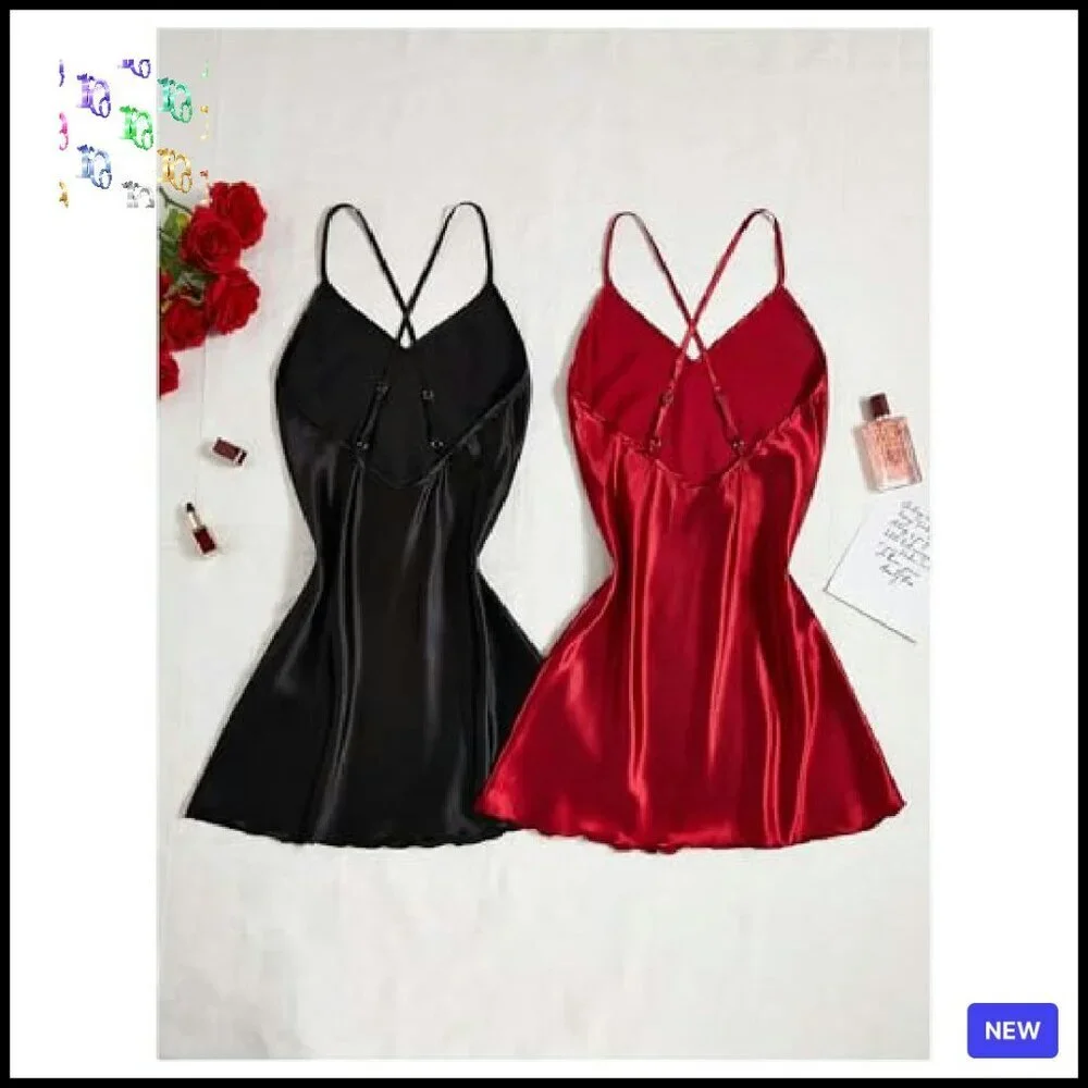 Satin Slip Dress Elegant Minimal Chic Evening Party Wear Adjustable Straps